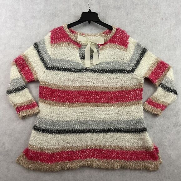 Lane Bryant Sweater Womens Sz 22/24 Stiped Multicolor Pullover Long Sleeve Tie - Picture 8 of 15
